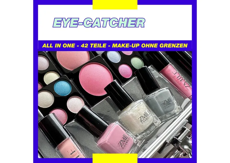 ZMILE COSMETICS Kosmetik-Koffer EYE-CATCHER, 42-tlg., mit veganer Formulierung, Bunt|rosa, – Produktbild 3 von 5