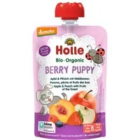 Holle Holle Quetschie Bio-Fruchtmus "Apfel, Pfirsich, Waldbeere", Berry Puppy, ab 8. Monat,100g – Produktbild 1 von 1
