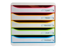 Exacompta Exacompta Schubladenbox Big Box Plus "Black Office", DIN A4+, 5 Schub., weiß/harlekin – Produktbild 1 von 1