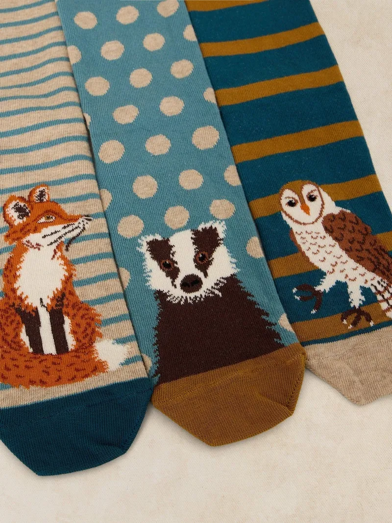 White Stuff 3er-Pack Socken Wald - 41-43, Natur multi, – Produktbild 2 von 2