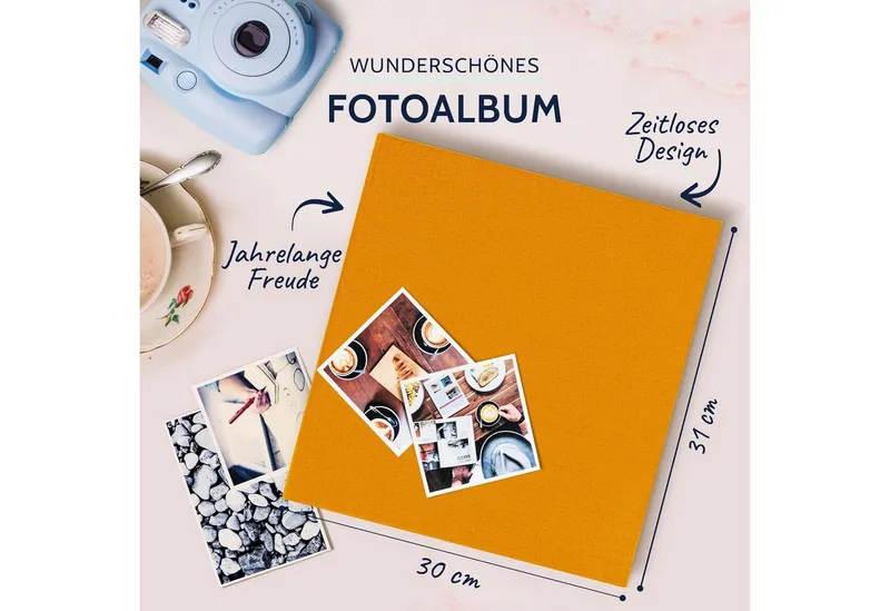 Goldbuch Goldbuch Fotoalbum GOLDBUCH Fotoalbum Summertime 100 weiße Seiten mit Trennblättern 30x31, Gelb, – Produktbild 2 von 5