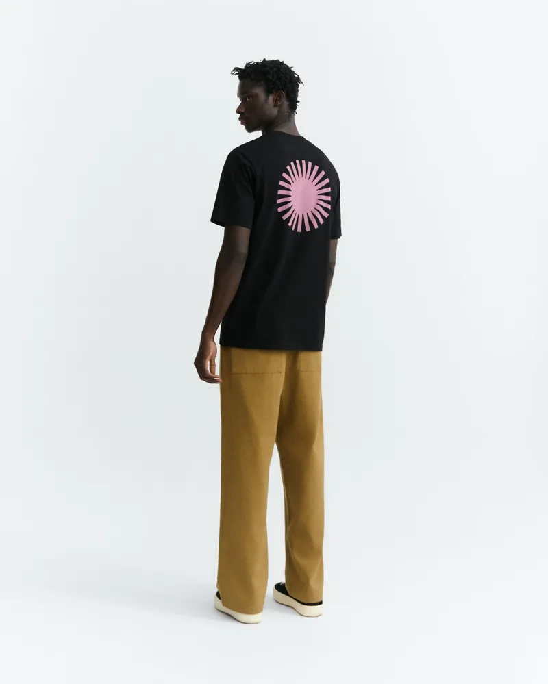 thinking mu Thinking MU Herren vegan T-Shirt Zach With Sun Back Schwarz/Rosa, Schwarz, – Produktbild 1 von 2