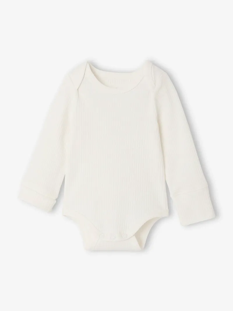 Vertbaudet Vertbaudet 3er-Pack Baby Schlupfbodys mit langen Ärmeln mitwachsend, Karamell, – Produktbild 2 von 4