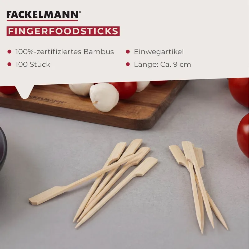Fackelmann Fackelmann Fingerfood-Sticks, 9cm, 100 Stk, FSC™-zertifizierter Bambus – Produktbild 3 von 3