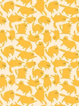 Photocircle Photocircle Poster / Leinwandbild - Yellow Cats Pattern – Produktbild 1 von 1