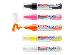 Edding 5er Set edding Acrylmarker "Acrylic 5000" neon Keilspitze 5-10mm, farbig sortiert – Produktbild 1 von 1