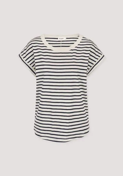 hessnatur hessnatur Light Slub Streifen T-Shirt Relaxed aus reiner Bio-Baumwolle, Marine, – Produktbild 5 von 5
