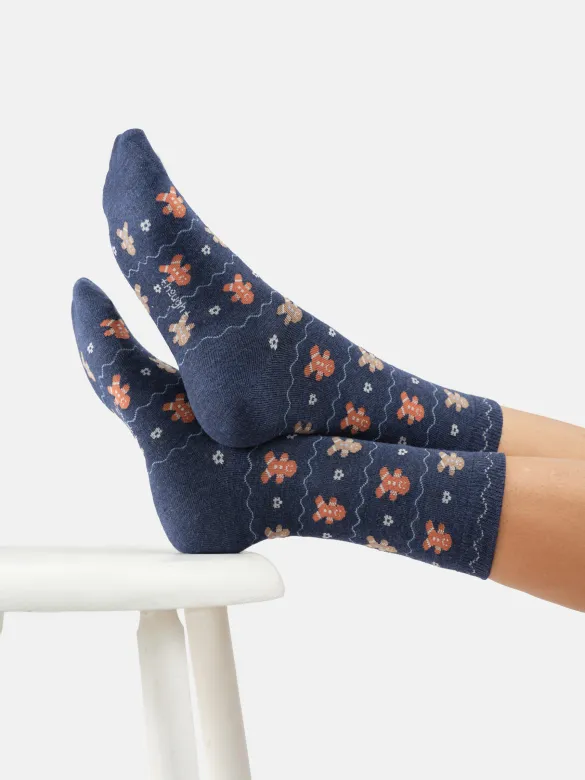 Thought Socken Modell: Sweet & Spice Gingerbread, Indigo blue marl, – Produktbild 1 von 1