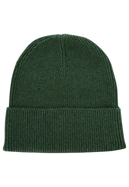 MELA MELA Rippstrick Mütze Style KALI aus 100% Bio-Baumwolle, Deep forest melange, – Produktbild 2 von 4