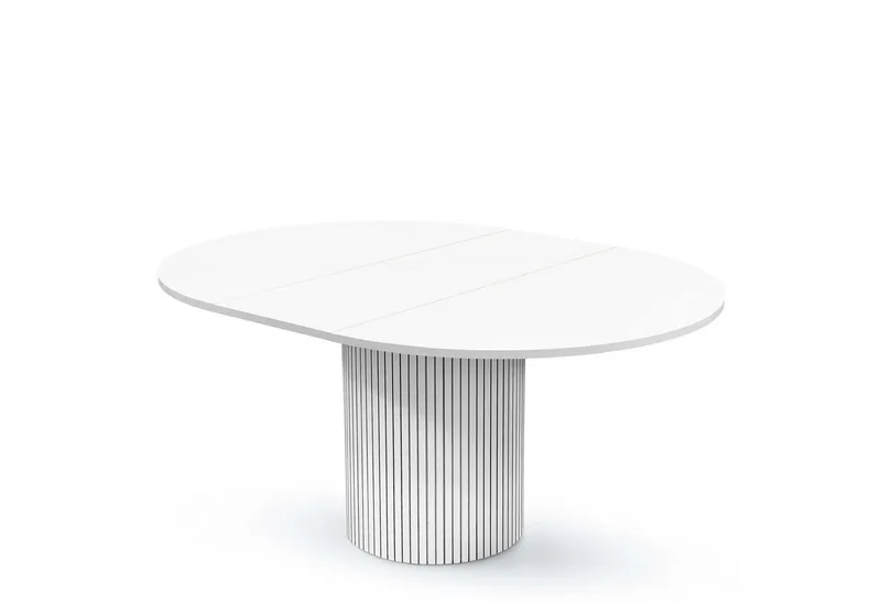 Woodman Esstisch Toscana, Speisetisch, Tisch (Made in Europe), Breite 120 cm, melaminbeschichtet, mit Verlängerungsplatten, FSC®, Weiß, – Produktbild 1 von 5