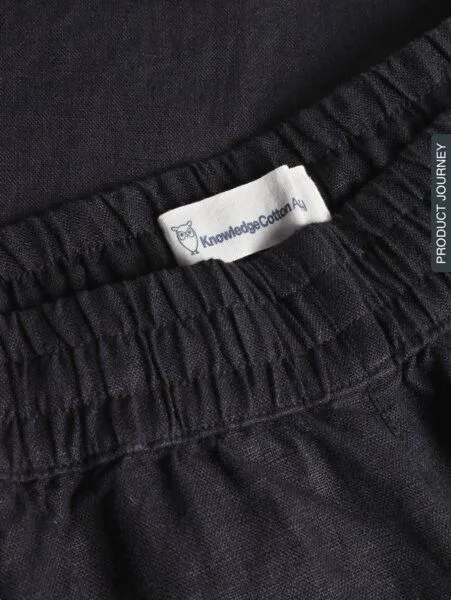 KnowledgeCotton Apparel KnowledgeCotton Apparel Posey Wide Mid-Rise Linen Shorts, Black jet (schwarz), – Produktbild 3 von 3
