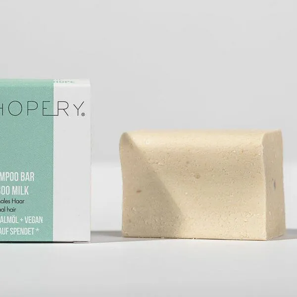HOPERY HOPERY Pflegeshampoo für normales Haar - Bamboo Milk Shampoo Bar – Produktbild 3 von 3