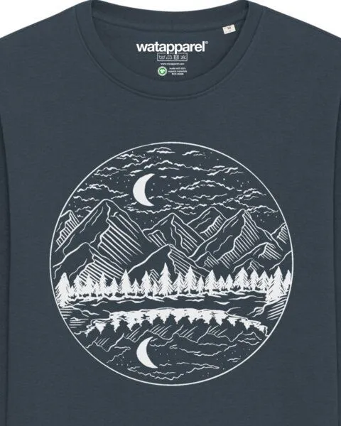 watapparel watapparel Sweatshirt Unisex Mountains by night, India ink grey, – Produktbild 3 von 4