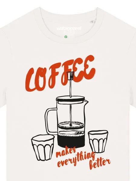 watapparel watapparel T-Shirt Frauen Coffee makes everything better, Off white, – Produktbild 3 von 4