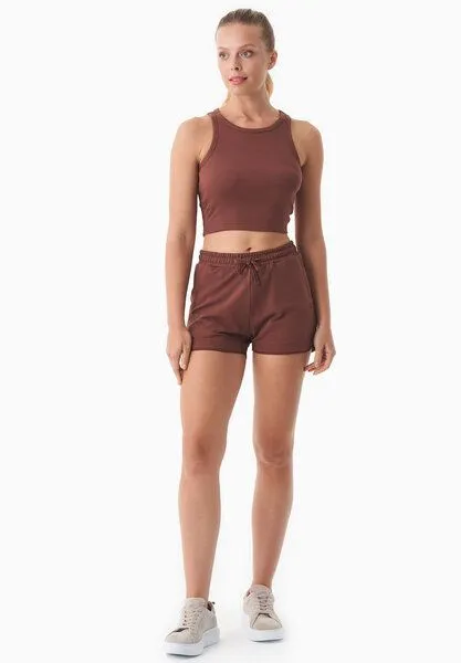 ORGANICATION ORGANICATION SANNDRA | Leichte Sweatshorts aus Bio-Baumwolle, Coffee brown, – Produktbild 2 von 4