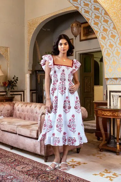 Haus of Namaste Haus of Namaste Midikleid aus Bio-Baumwolle – handbedruckt mit veganen Farben – Produktbild 2 von 4