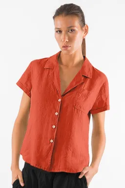 RAVENS VIEW IBIZA RAVENS VIEW IBIZA Damen vegan Hemd Elly Terracotta Orange – Produktbild 1 von 1