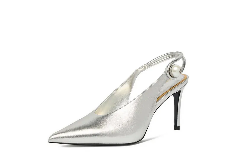 GINO ROSSI Silberne Damen-Pumps von Gino Rossi High-Heel-Stiefel, Silberfarben, – Produktbild 3 von 4
