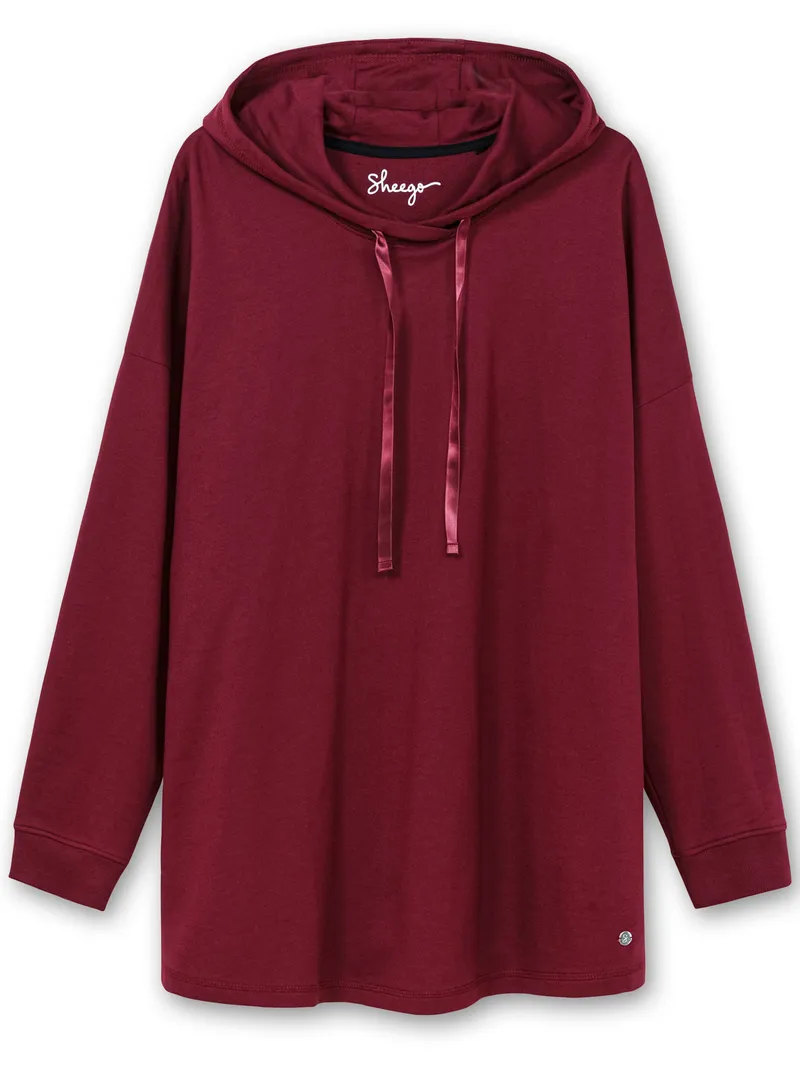 sheego Longsweatshirt, Weinrot, – Produktbild 1 von 2