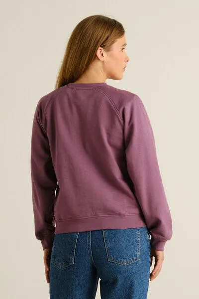 Dedicated DEDICATED Sweatshirt Ystad Base - aus Bio-Baumwolle, Berry purple (lila), – Produktbild 3 von 3