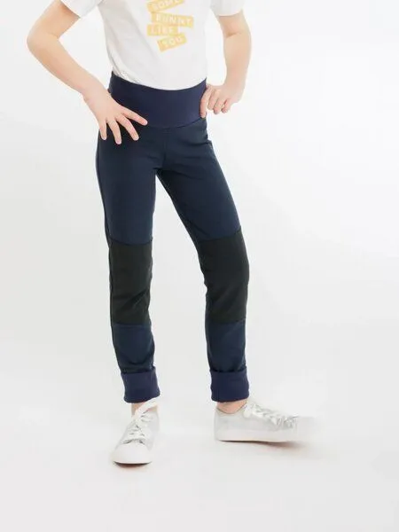 Babbily Babbily Verstellbare Thermo-Leggings aus Bio-Baumwolle mit robustem Knie, Blau, – Produktbild 1 von 4