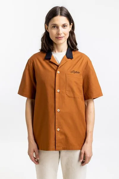 Rotholz Rotholz Bowling Hemd mit Kontrastkragen, Terracotta, – Produktbild 4 von 8