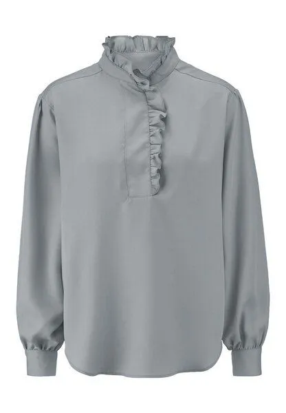 hessnatur hessnatur Bluse Relaxed aus reiner TENCEL Lyocell, Nebelblau, – Produktbild 3 von 4