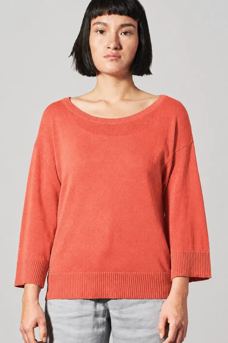 HempAge Hempage Damen vegan Leichter Pullover In Orange, Orange, – Produktbild 2 von 2