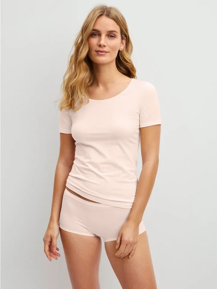 CALIDA CALIDA Unterziehshirt Natural Comfort mit Rundhals und reduzierter Pillingbildung, Rosa, – Produktbild 1 von 5