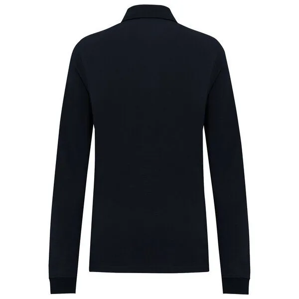 YTWOO YTWOO Damen Piqué-Polo Langarm, Navy, – Produktbild 3 von 4