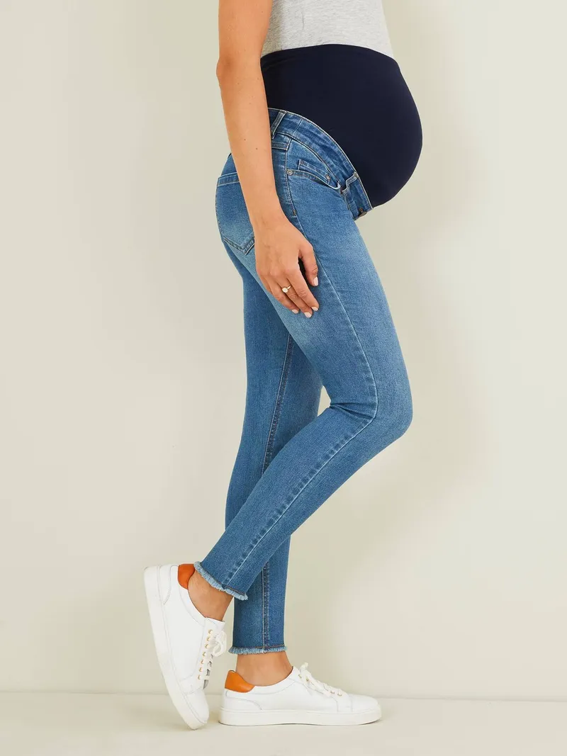 Vertbaudet 7/8 Slim-Fit-Jeans für die Schwangerschaft, Blue stone, – Produktbild 4 von 4