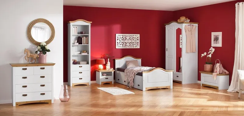 OTTO home Nachtkonsole Konrad, Nachtkommode, Nako, im Landhausstil, rustikal, aus massiver, FSC®-zertifizierter Kiefer, Weiß, – Produktbild 6 von 8