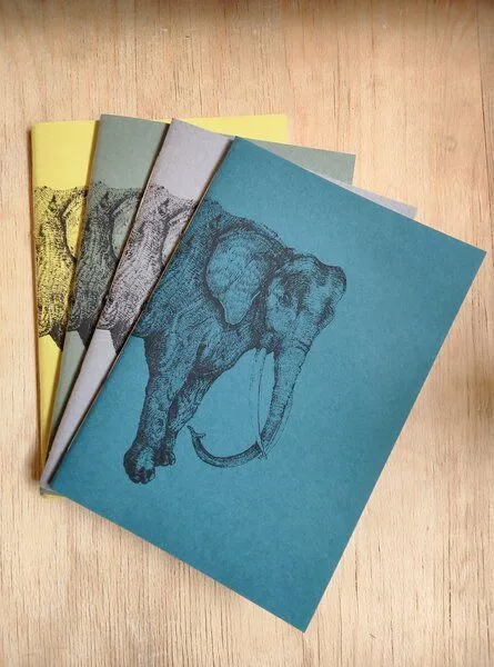 NanMa NanMa Handgebundenes Notizbuch „Elefant“ – In Österreich bedrucktes Skizzenbuch für Zeichnen und Journaling, Grün, – Produktbild 4 von 4