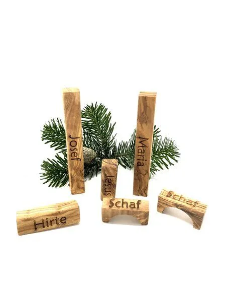 Olivenholz erleben Olivenholz erleben Weihnachtskrippe "MODERN LIFE" aus Olivenholz – Produktbild 1 von 6