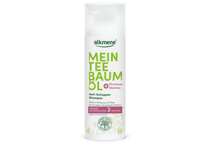 Alkmene Alkmene Haarshampoo Teebaumöl Anti Schuppen Shampoo weniger Schuppen in 2 Wochen - vegan, 1-tlg. – Produktbild 1 von 5