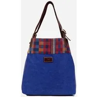 Dragolina Dragolina Shopper Miss Eve mit Webstoff der Pwo Karen, Azurblau karo (blau), – Produktbild 1 von 1