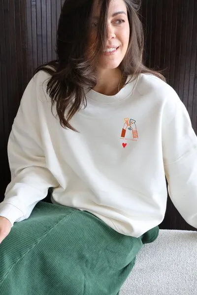 Kultgut Kultgut Artdesign- Kuscheliger Sweatpullover / Jucy meets Smoothie, Natur, – Produktbild 4 von 4