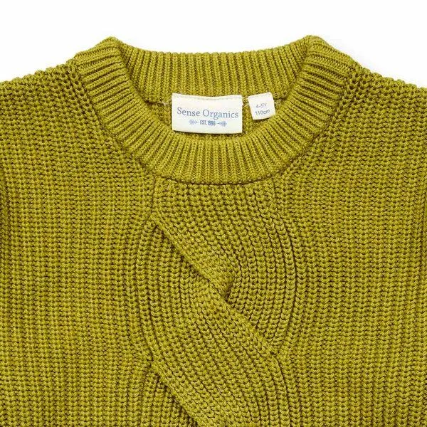 Sense Organics Sense Organics Kinder Strickpullover in Grünteegrün Melange, Modell INOO, Rose, – Produktbild 2 von 3