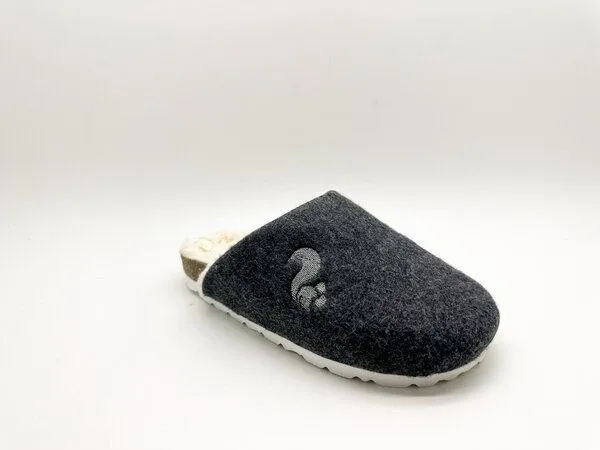 thies Veganer Kids Organic Clog "thies ®" aus zertifizierter Biobaumwolle, Dark grey (dunkel grau), – Produktbild 2 von 4