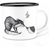 LIGARTI Emailletasse »Fuchs und Igel« von LIGARTI | 300 oder 500 ml | handveredelt in Deutschland | Cup, Kaffeetasse, Emaillebecher, Camping Becher – Produktbild 1 von 1