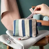 nahtur design nahtur-design Kosmetiktasche aus 100% Leinen | Kleine Leinentasche, No_11 (blau), – Produktbild 1 von 1