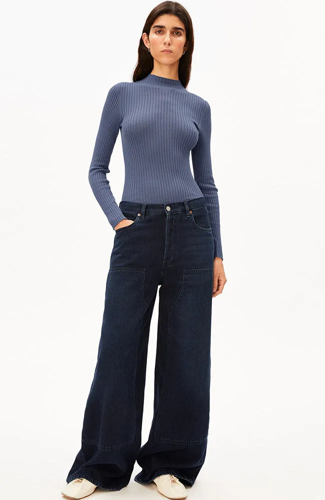 ARMEDANGELS ARMEDANGELS Damen vegan Top Alaania Dusty Moon, Dunkelblau, – Produktbild 2 von 2