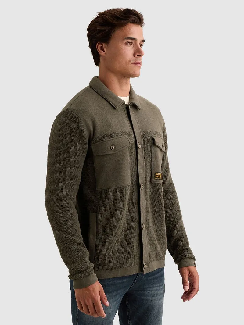 PME Legend PME Legend Mixed Textures Cardigan Beluga - Größe L, Grün, – Produktbild 3 von 5