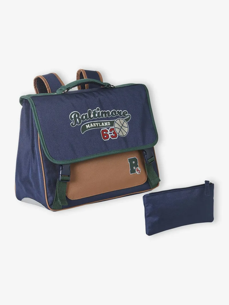 Vertbaudet Jungen Schultasche & Federmappe BALTIMORE, Marine, – Produktbild 2 von 4