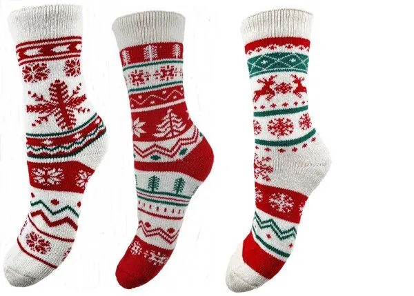 Bruno Barella Bruno Barella Winter-Thermo-Socken aus Wolle mit Weihnachtsmuster 3er Pack – Produktbild 2 von 2