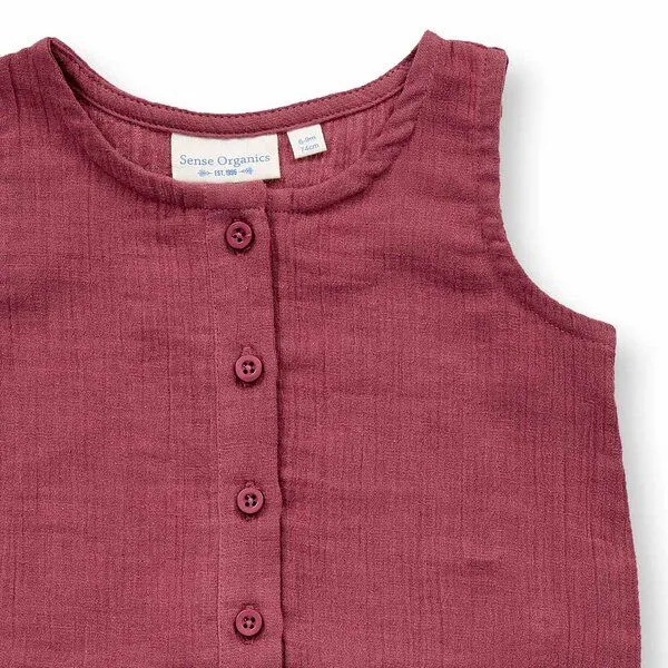 Sense Organics Sense Organics Baby Overall, Modell MARIS, Rosenbraun, – Produktbild 2 von 3