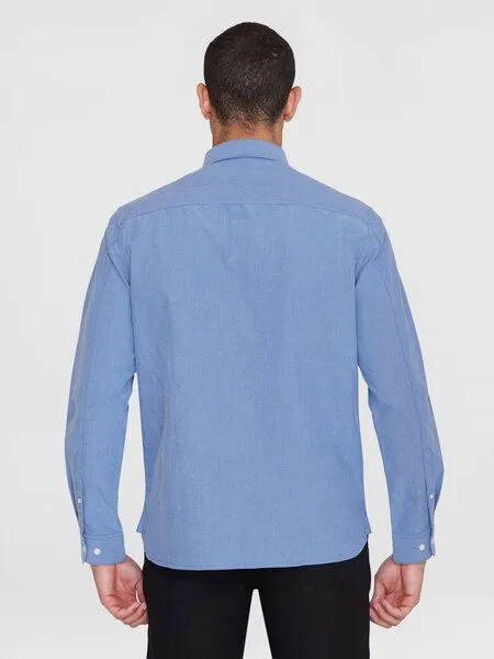 KnowledgeCotton Apparel KnowledgeCotton Apparel Oxford Hemd - HARALD small owl oxford regular fit shirt - aus Bio-Baumwolle, Blau (lapis blue), – Produktbild 3 von 4