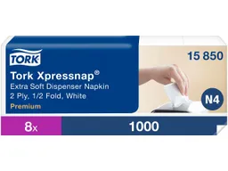 Tork Tork Xpressnap Extra Softe-Servietten "Premium N4" 1/2-Falzung, 8 x 1000 Blatt, weiß – Produktbild 1 von 1
