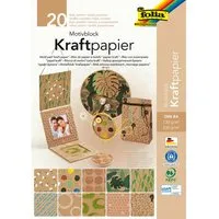 folia folia Motivblock Kraftpapier II, DIN A4, 20 Blatt sortiert – Produktbild 1 von 1