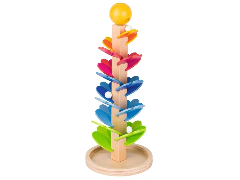 Goki goki Kugelbahn Klangbaum aus Holz bunt lackiert, 3 Murmeln Höhe 38 cm, Natur, mehrfarbig, – Produktbild 1 von 1